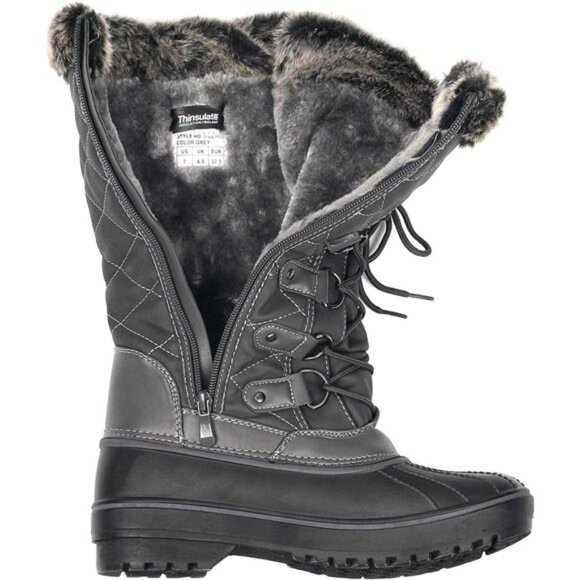 Women's DP Warm Faux Fur Lined Mid Calf Winter Snow Boots - Picture 3 of 7
